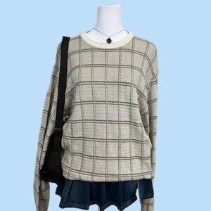 vintage 90s grid indie skate thin knit sweater